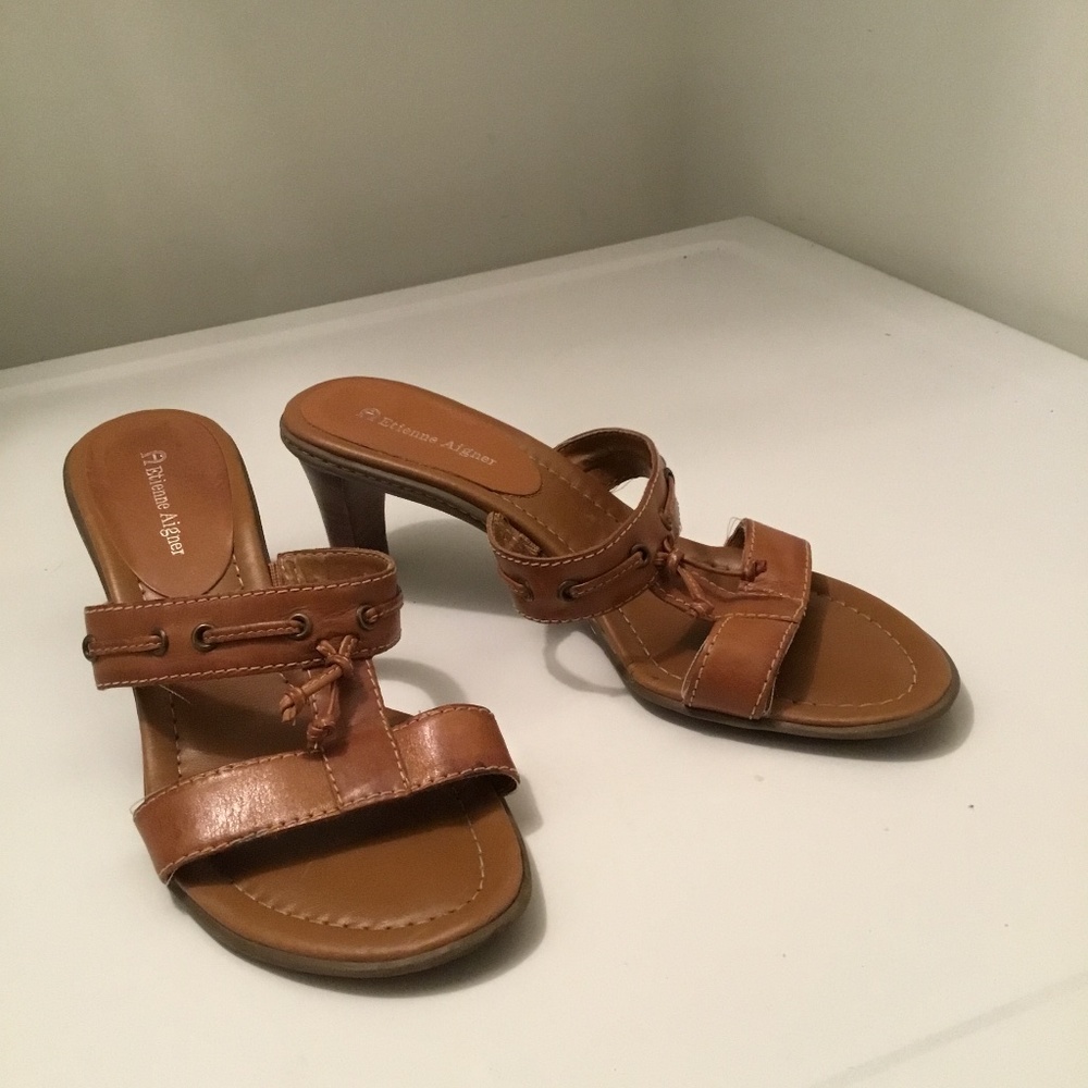 Etienne Aigner sandals with wooden heel